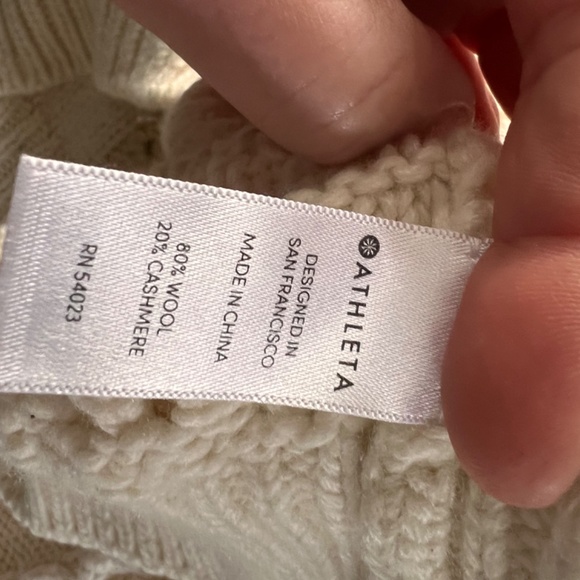 Athleta wool/cashmere sweater cream XS - Picture 2 of 3